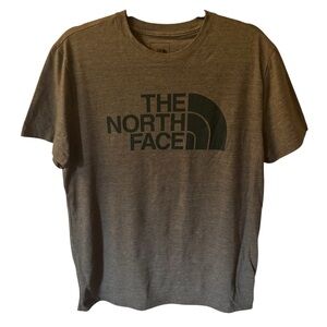 The North Face T-Shirt Men’s Size L Shirt Sleeve Olive Green Stretch Logo